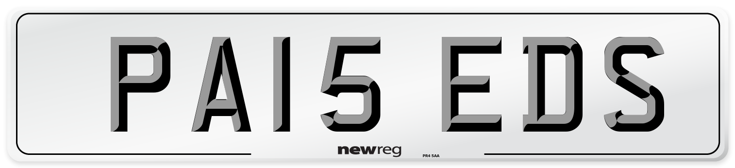 PA15 EDS Number Plate from New Reg